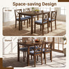 5-piece dining set featuring a rectangular table and fabric chairs, designed for small spaces with a classic vintage look.