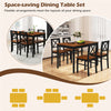 5-piece dining table set featuring a rectangular acacia wood tabletop and 4 ergonomic chairs for space-saving dining.
