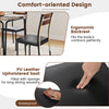 Close-up of PU leather upholstered seat with sponge filling, designed for comfort in the 5-piece dining table set.