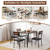5-piece dining table set featuring a rustic brown rectangular table and 4 armless chairs, ideal for kitchen or.
