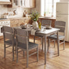 5-Piece Dining Table Set with High Curved Back for 4 People-Gray - Gallery View 1 of 10
