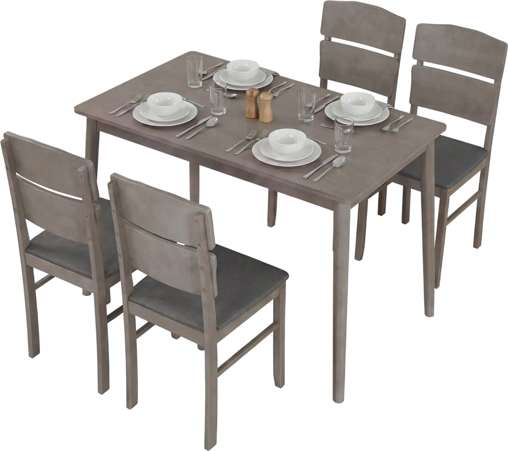 Costway 5-Piece Dining Table Set High Curved Back for 4 413769825 New