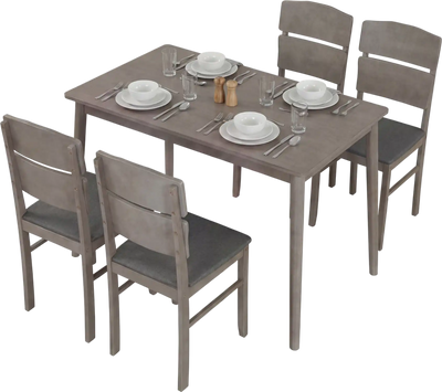 Costway 5-Piece Dining Table Set High Curved Back 4-Person 413769825 New