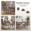 5-piece gray dining table set with high curved backs, featuring flexible layouts for various spaces and seating needs.