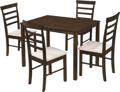 Costway 5-Piece Dining Table Set for 4 Upholstered Chairs Small Space 17298262 New