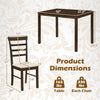 5-Piece Dining Table Set for 4 with Upholstered Chairs for Small Space and Dining Room - Gallery View 5 of 11