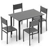 5-piece grey dining table set with ergonomic chairs, perfect for 4 people, ideal for versatile home use.