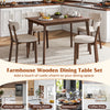 Costway Dining Table Set 5-Piece with Wood Frame and Padded Seat New