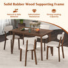 Costway Dining Table Set 5-Piece with Wood Frame and Padded Seat New