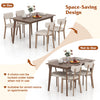 Costway Dining Table Set 5-Piece with Wood Frame and Padded Seat New