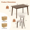 Costway Dining Table Set 5-Piece with Wood Frame and Padded Seat New