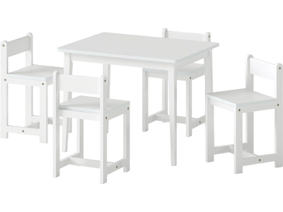 Costway 5-Piece Kids Table & Chairs Set Rubber Wood Toddler Activity Table 43180143 New