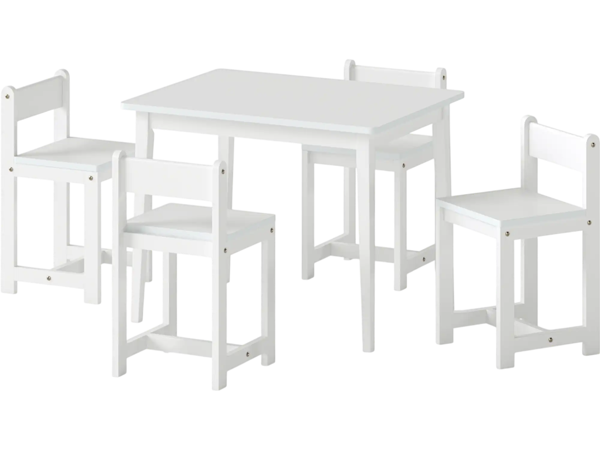 Costway 5-Piece Kids Table & Chairs Set Rubber Wood Activity Toddler 43180143 New