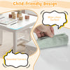 5-piece kids table and chairs set in white with rounded corners and a smooth, wipe-clean surface for safe toddler.