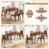 5-piece kitchen table set with light brown upholstered chairs, featuring padded seats for comfort and a farmhouse style.