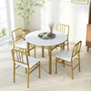 5-Piece Round Dining Table Set with Storage Shelf for Dining Room-White - Gallery View 1 of 10