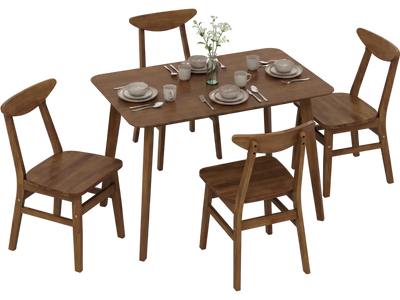 Costway 5-Piece Solid Wood Dining Table Set Small Space 49529782 New