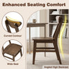 Curved contour and wide seat of the walnut dining chair from the 5-piece solid wood dining table set for small spaces.