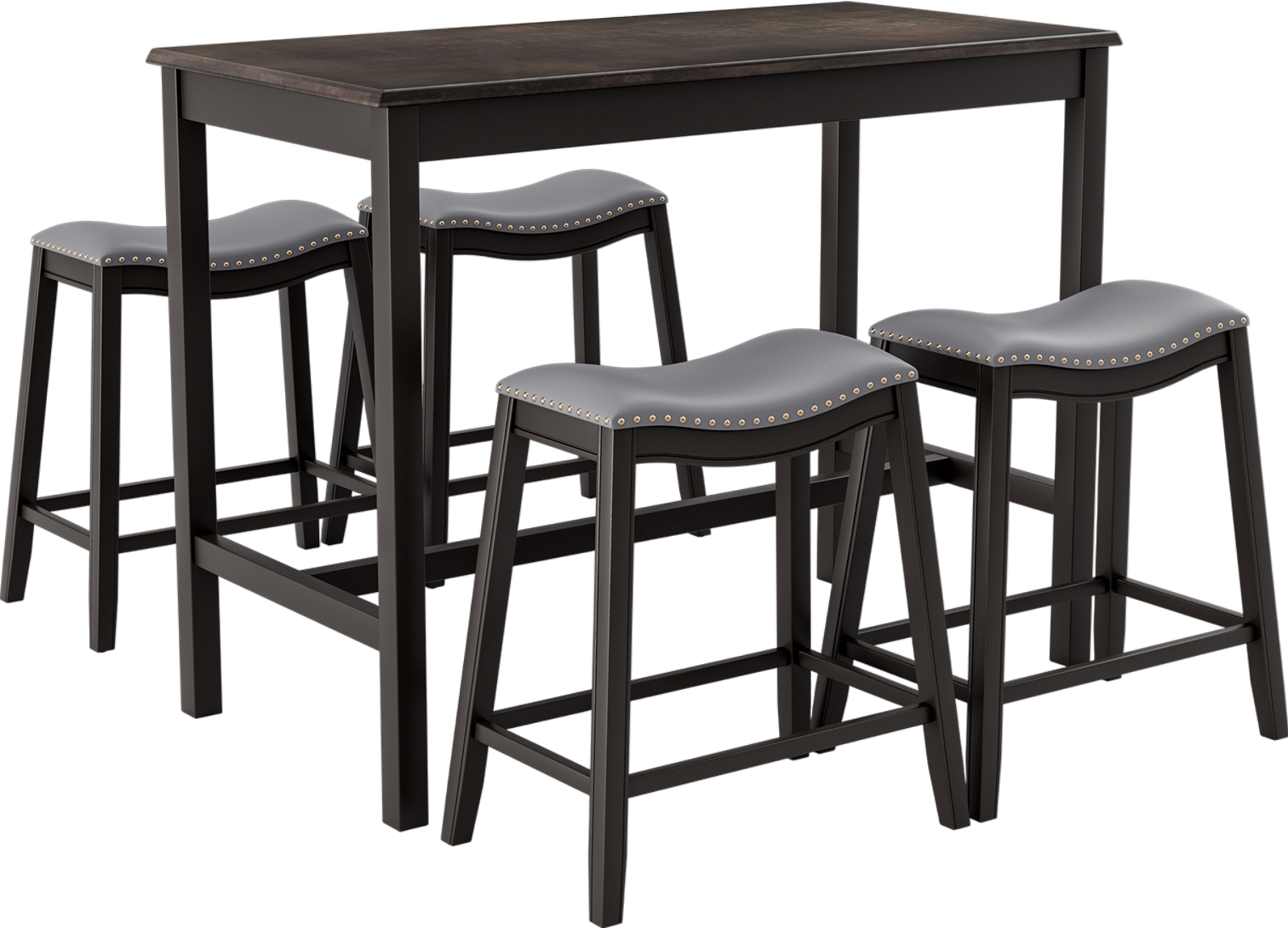 Costway Dining Set 5-Piece with 4 Upholstered Saddle Stools New