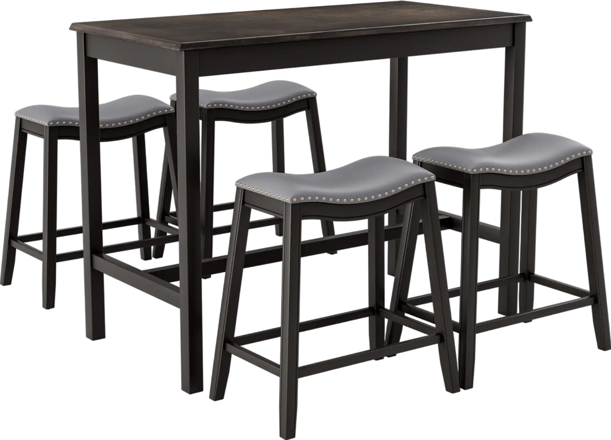 Costway Dining Set 5-Piece with 4 Upholstered Saddle Stools New