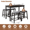 Costway Dining Set 5-Piece with 4 Upholstered Saddle Stools New