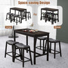 Costway Dining Set 5-Piece with 4 Upholstered Saddle Stools New