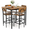 Costway Industrial Dining Table Set 5 Pieces with Counter Height Table 4 Bar Stools New