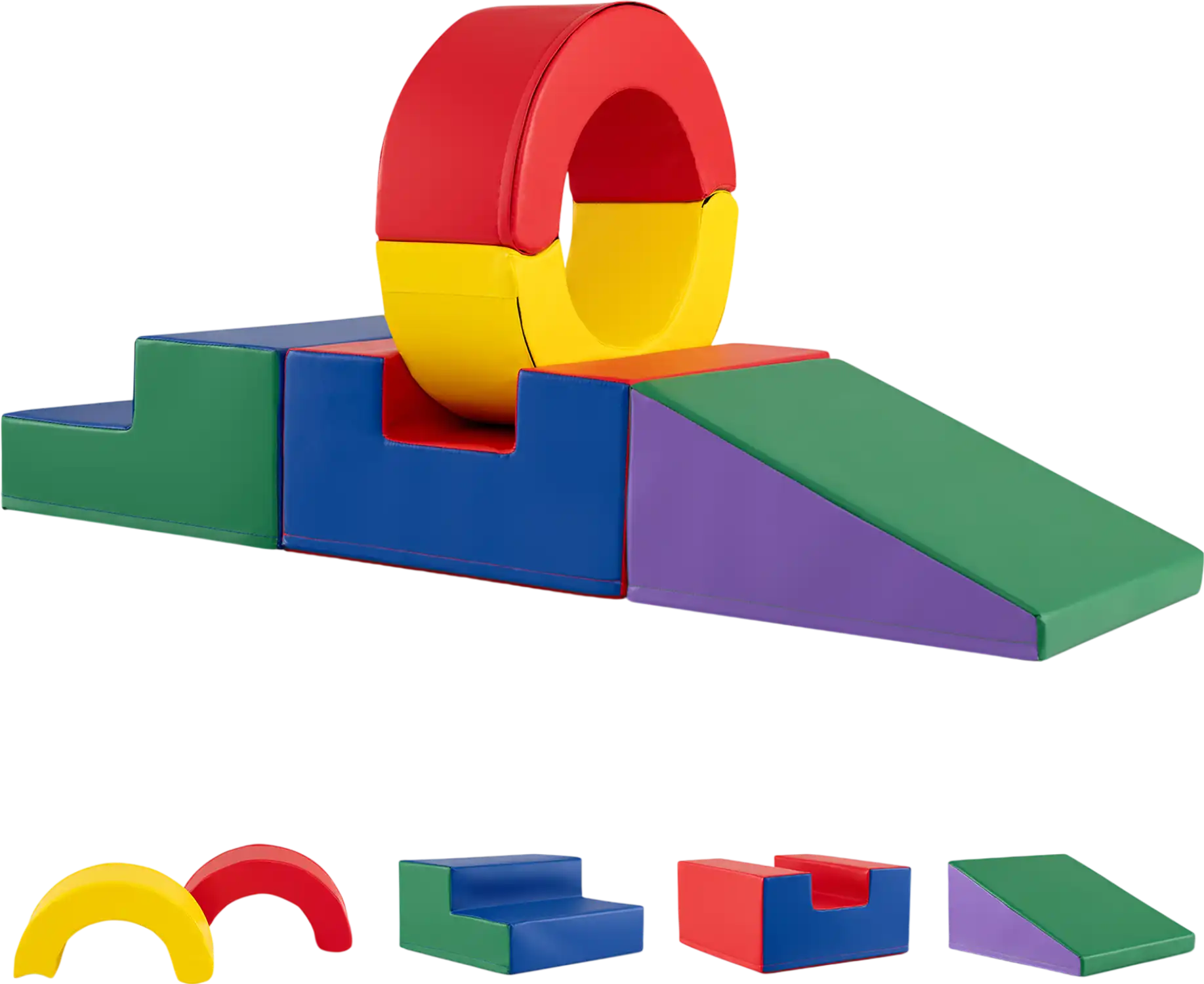 Costway 5-Piece Kids Climbing Toys PU Leather Cover Slides 49727221 New