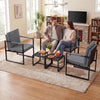 5-piece living room set featuring 2 accent chairs and 2 coffee tables in gray, perfect for small spaces and modern.