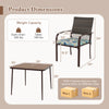 Cushioned rattan armchair with breathable backrest and curved armrests, perfect for outdoor patio dining.