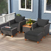 5 Pieces Patio Furniture Set with Loveseat and Armchairs for Porch-Black - Gallery View 1 of 11