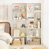 5-shelf white storage bookcase showcasing decorative items and books, ideal for modern living rooms and bedrooms.