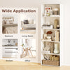 5-shelf white storage bookcase with modern design, ideal for books and decor in bedrooms, living rooms, kitchens, and.