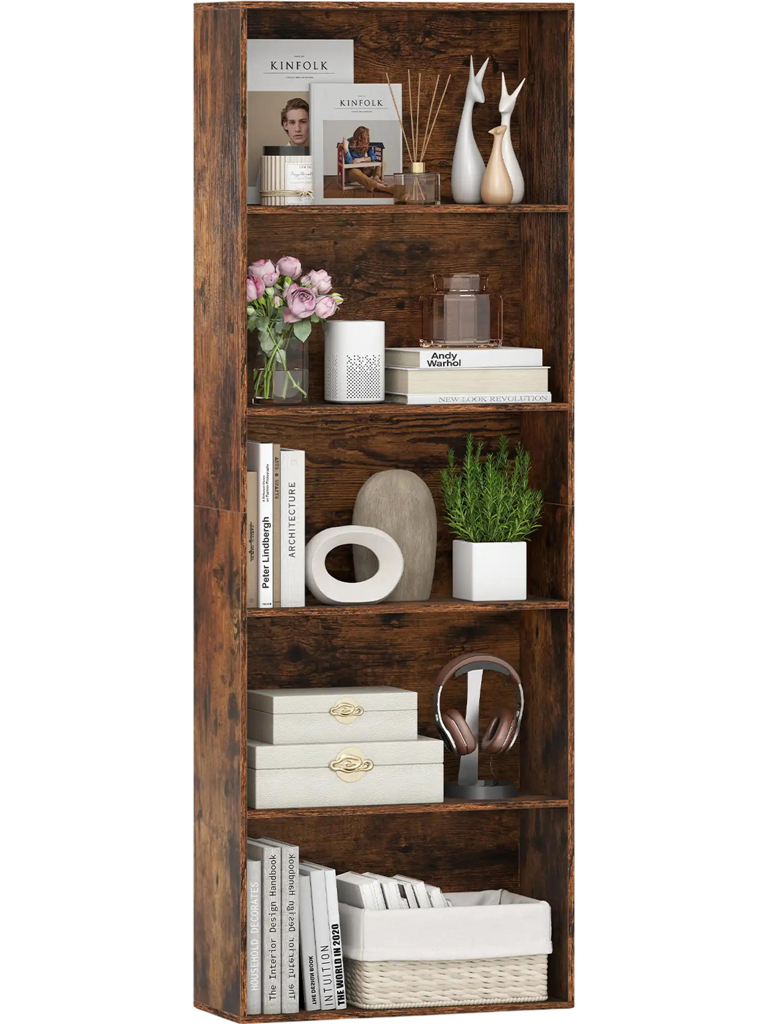 Costway 5-Tier Bookshelf Open Bookcase Freestanding Display Shelf Storage Organizer 14319313 New