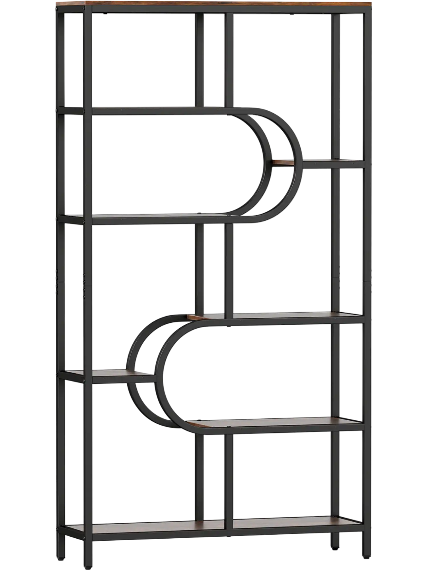 Costway 5-Tier Tall Etagere Bookcase Open Storage U-Shape 66196742 New