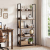 5-Tier Bookshelf Tall Wooden Open Bookcase with Back Panels-Rustic Brown - Gallery View 1 of 9