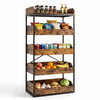 5-tier food storage rack in rustic brown with 4 pull-out drawers, ideal for kitchens or retail spaces.