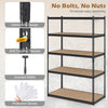 5-tier garage shelving unit with adjustable shelves, heavy-duty metal frame, and easy 10-minute assembly for versatile.