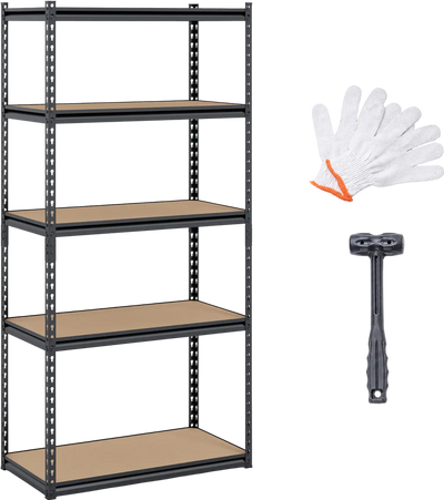 Costway 5-Tier Garage Shelving Unit Metal Storage Shelves Adjustable Utility Rack 99824757 New