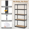 5-tier garage shelving unit with adjustable shelves, sturdy metal frame, and easy 10-minute assembly for versatile.