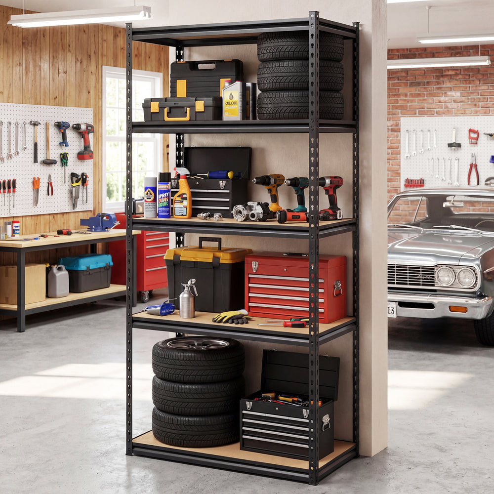 5-Tier Garage Shelving Unit 2200 LBS Metal Storage Shelves Adjustable Utility Rack-1 piece - Gallery View 1 of 9