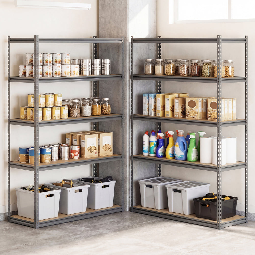 5-Tier Garage Shelving Unit 2200 LBS Metal Storage Shelves Adjustable Utility Rack for Warehouse-Set of 4 - Gallery View 1 of 9
