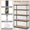 5-tier garage shelving unit with interlocking design, holds 440 lbs per shelf, ideal for basement and warehouse storage.
