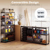 5-tier heavy-duty metal shelving unit with convertible design, showcasing storage for tools and supplies in a garage.