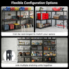 5-tier heavy-duty metal shelving unit with adjustable wire racks, showcasing flexible configuration options for various.