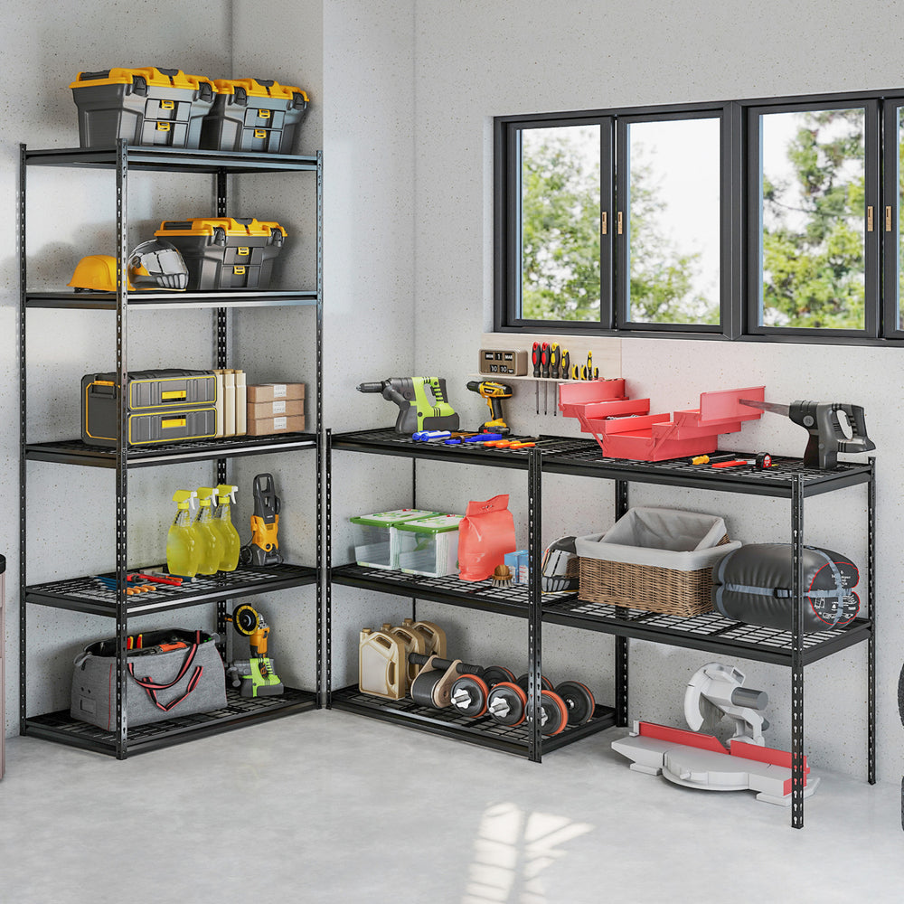 5-Tier Heavy-Duty Metal Shelving Unit with Adjustable Wire Rack Set of 3 - Gallery View 1 of 9