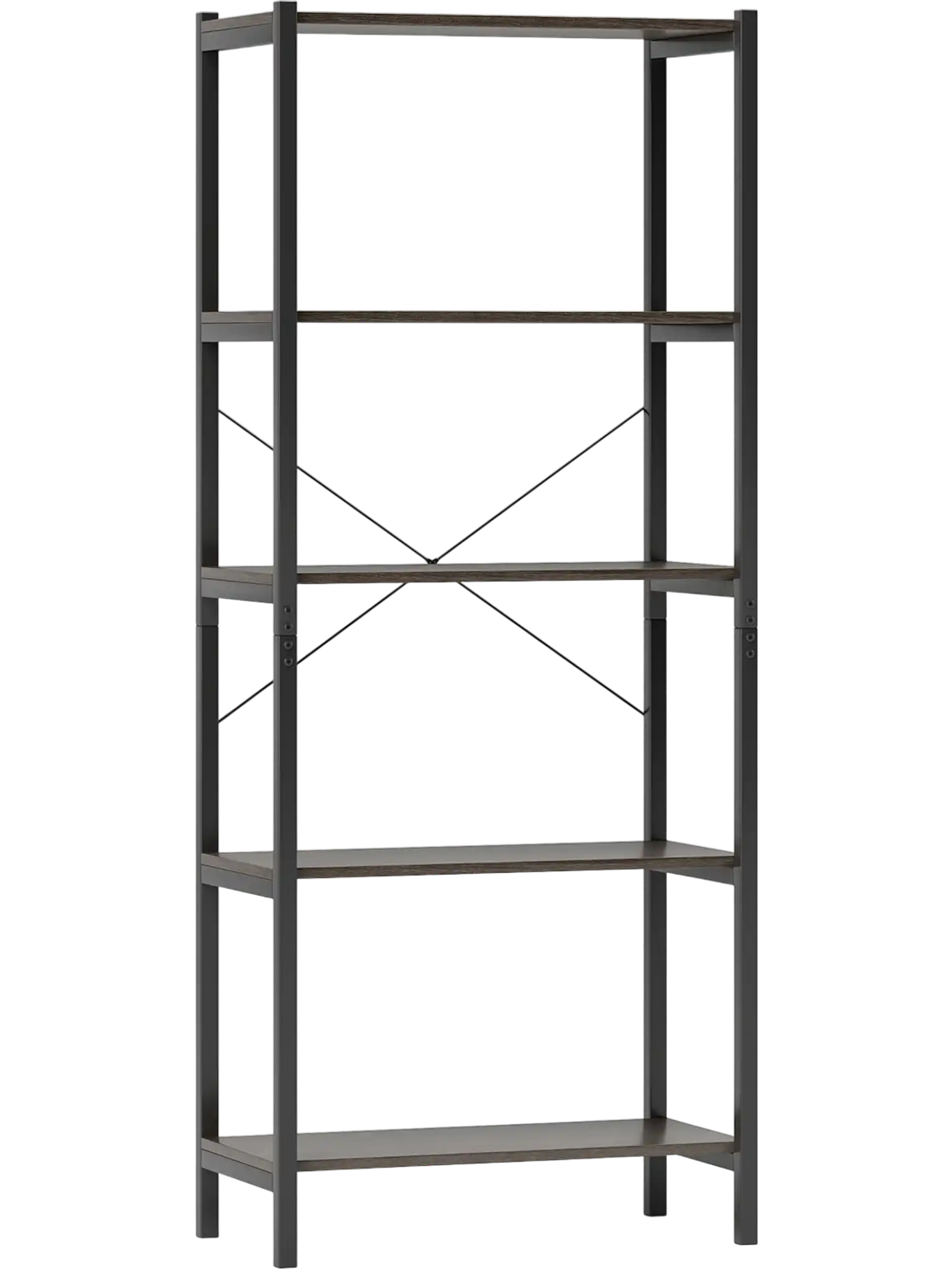 Costway 5-Tier Industrial Bookshelf Display Storage Rack Metal Frame 13986204 New