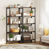 5-Tier Industrial Bookshelf Display Storage Rack with Metal Frame-Gray - Gallery View 1 of 11