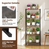 5-tier industrial bookshelf with gray metal frame, featuring wide shelves for books and decor, ideal for living spaces.