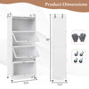 5-tier kitchen baker's rack with flip-up PC doors, white, featuring storage compartments and universal casters for.
